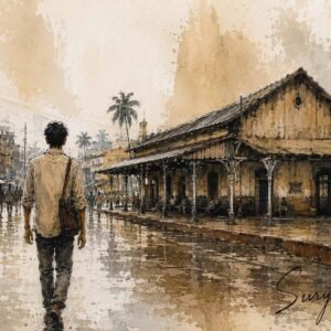 AI illustration by Surya for the Malayalam poem Ullile Bhookambam by Nimya Ashis