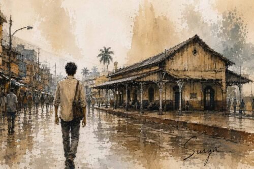 AI illustration by Surya for the Malayalam poem Ullile Bhookambam by Nimya Ashis