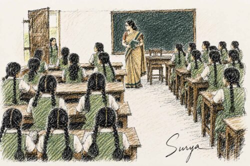 AI illustration by Surya for the Short Story Oru Hajar Marimayam for Children by Naseera Abdul Majeed