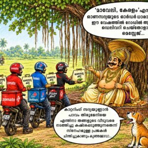 Mavelikku Snehapoorvvam Catering Thiruvonasadya-Kunjammavan AI Onam Cartoon-Onam 2026