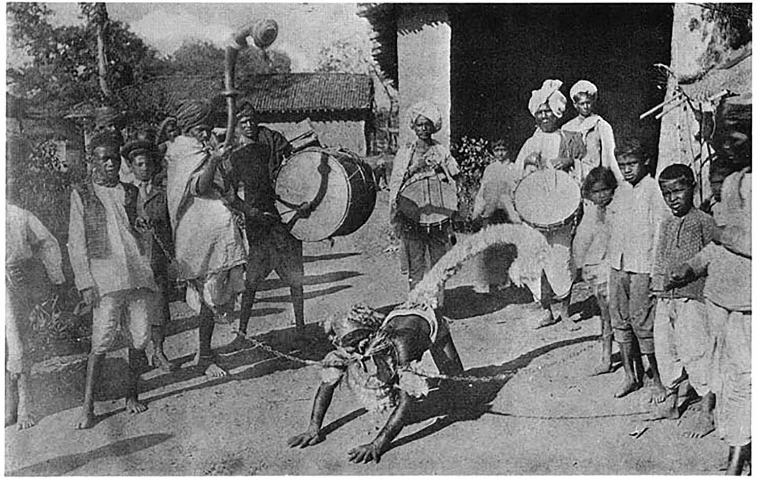 Representing a tiger at the Muharram festival-R.V. Russell