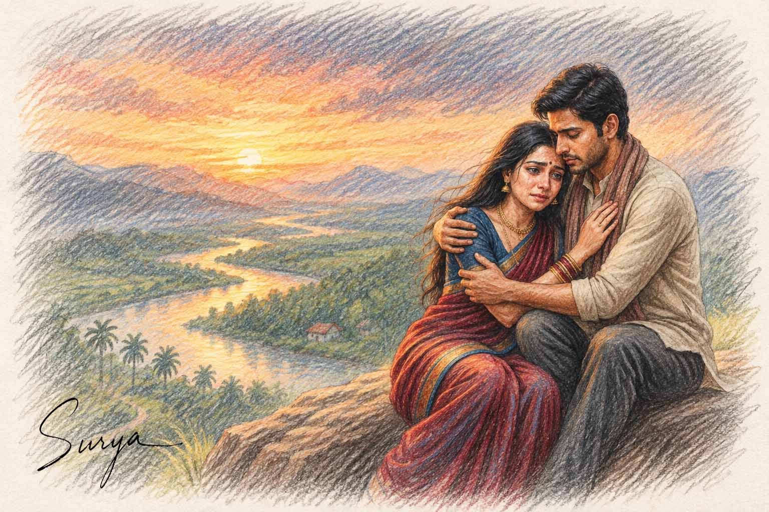 AI illustration 2 by Surya for the Konkani story Ghusmatmar by Venkatesh Anant Pai Raikar