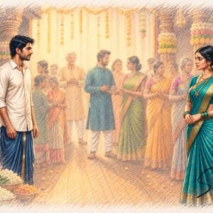 AI illustration by Surya for the Konkani story Ghusmatmar by Venkatesh Anant Pai Raikar