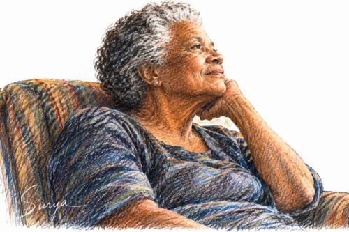 AI illustration by Surya for the Malayalam translated poem on Aging by Maya Angelou-Sathish Kalathil