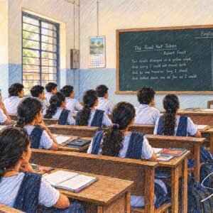 AI illustration by Surya for the Malayalam article The Changing Structure of Education by A. V. Santhosh Kumar