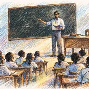AI illustration by Surya for the Malayalam article The Teacher The Sculptor of Generations by V. Rajesh Mohan
