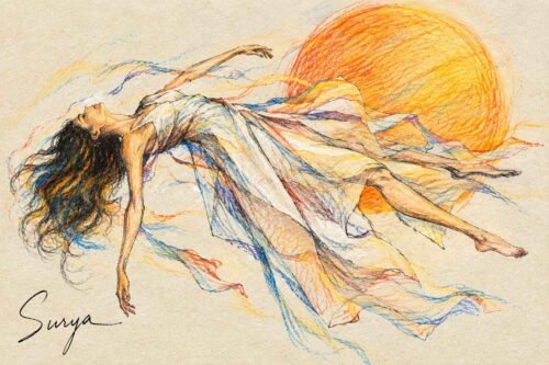 AI illustration by Surya for the Malayalam poem Kaineettam by Ajeeti S
