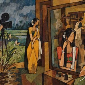 AI illustration by Surya for the Malayalam poem Vathilppura Chithreekaranam by Safeed Ismail