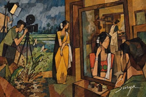AI illustration by Surya for the Malayalam poem Vathilppura Chithreekaranam by Safeed Ismail
