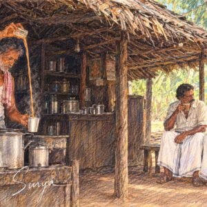 AI illustration by Surya for the Malayalam short poems by Rajan C. H.